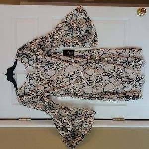 Adrianna Papell Floral Embroidered Sheath Dress w/ Bell Sleeves, Size 12, Blush